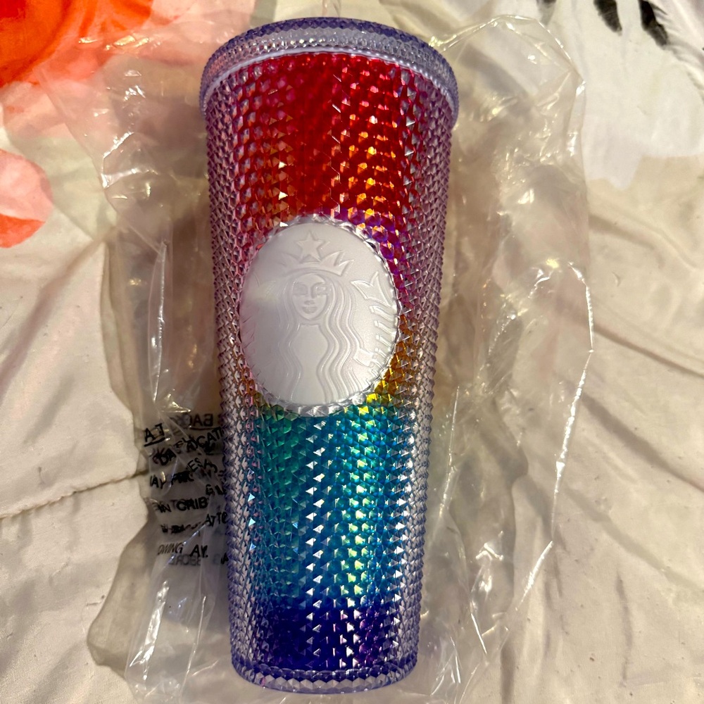 Starbucks 2020 Limited Edition Studded Rainbow Cold Cup Tumbler NEW